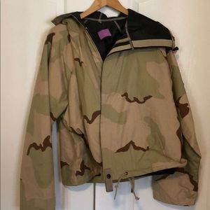 Chemical protection camouflage hooded jacket